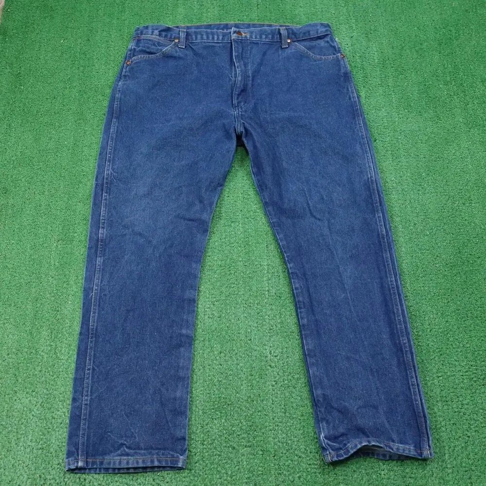 Vintage Wrangler Jeans 40x29 (42x30) Blue 13MWZ‎ Cowboy Cut Straight Leg Denim